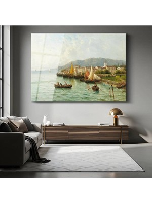 Limitless Design Warren Sheppard Akdeniz Limanı Deniz Resmi Cam Tablo Dijital Baskı Duvar Tablosu Dekor Tablo