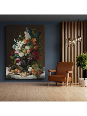 Limitless Design Jan Van Huysum Çiçek Meyve Aranjman Sanatı Kanvas Tablo Sanat Tablosu Klasik Ressam Tablosu