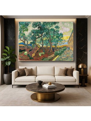 Limitless Design Vincent Van Gogh Hastane Bahçesi Doğa Resmi Kanvas Tablo Sanat Tablosu Klasik Ressam Tablosu