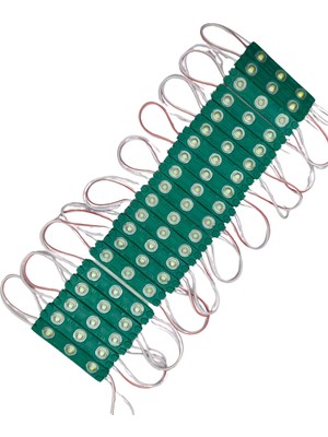 Powerr Led Aydınlatma 200 Adet 12 Volt 1.2 Watt 3 Lensli Yeşil LED Modül IP65 1 Paket