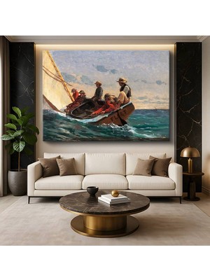 Limitless Design Winslow Homer Yelkenli Tekne Deniz Resmi Kanvas Tablo Sanat Tablosu Klasik Ressam Tablosu