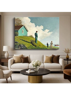 Limitless Design Midjourney Mavi Ev Dijital Mimari Resmi Kanvas Tablo Sanat Tablosu Klasik Ressam Tablosu