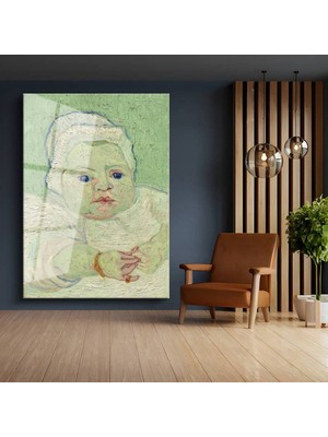 Limitless Design Vincent Van Gogh Bebek Roulin Çocuk Portresi Cam Tablo Dijital Baskı Duvar Tablosu Dekor Tablo