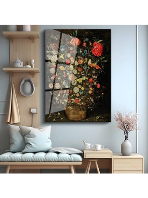 Limitless Design Jan Brueghel Renkli Çiçek Buketi Hd Baskı Duvarı Cam Tablo Hd Baskı Tablo