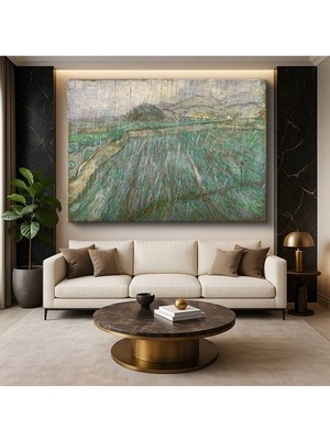 Limitless Design Vincent Van Gogh Yağmurlu Doğa Manzarası Kanvas Tablo Sanat Tablosu Klasik Ressam Tablosu