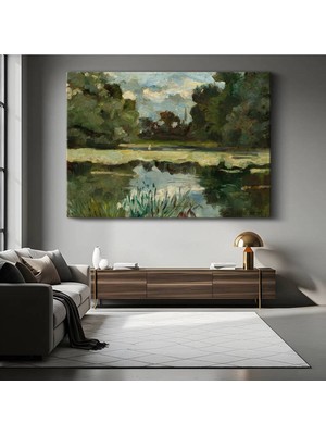 Limitless Design Edward Mitchell Bannister Gölet Su Manzarası Kanvas Tablo Sanat Tablosu Klasik Ressam Tablosu