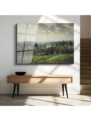 Limitless Design Camille Pissarro Kırsal Bahçe Çiçek Manzarası Cam Tablo Dijital Baskı Duvar Tablosu