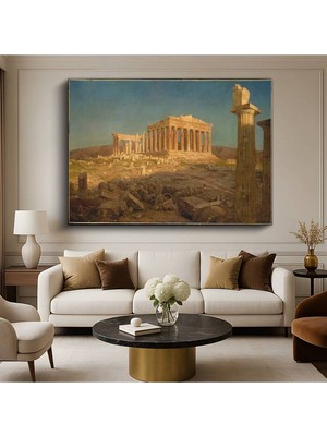Limitless Design Frederic Edwin Church The Parthenon Antik Yunan Mimarisi Kanvas Tablo Klasik Ressam Tablosu