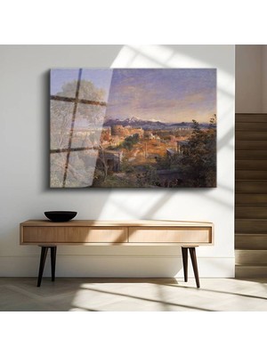 Limitless Design Edward Lear Roma Tarihi Şehir Manzarası Cam Tablo Dijital Baskı Duvar Tablosu Dekor Tablo