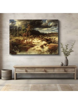 Limitless Design Marcus Larson Fırtınalı Şelale Doğa Manzarası Kanvas Tablo Sanat Tablosu Klasik Ressam Tablosu