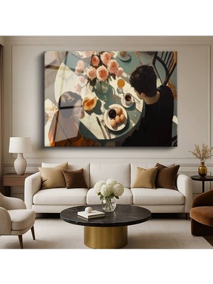 Limitless Design Francesca Strino Sabah Kahvaltısı Günlük Yaşam Cam Tablo Dijital Baskı Duvar Tablosu