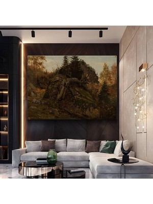 Limitless Design Sanford Robinson Gifford Sonbahar Ormanı Doğa Resmi Kanvas Tablo Klasik Ressam Tablosu