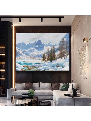 Limitless Design Ivan Fedorovich Choultse Alp Dağları Kış Manzarası Kanvas Tablo Klasik Ressam Tablosu