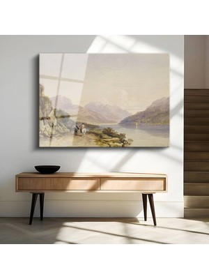 Limitless Design J.m.w. Turner Yüksek Dağ Doğa Manzarası Cam Tablo Dijital Baskı Duvar Tablosu Dekor Tablo