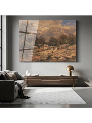 Limitless Design J.m.w. Turner Dağlık Peyzaj Doğa Manzarası Cam Tablo Dijital Baskı Duvar Tablosu Dekor Tablo