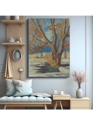 Limitless Design Wolf Kahn Kış Ağacı Kar Manzarası Kanvas Tablo Sanat Tablosu Klasik Ressam Tablosu
