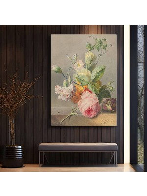 Limitless Design Jan Frans Van Dael Renkli Çiçek Buketi Kanvas Tablo Sanat Tablosu Klasik Ressam Tablosu