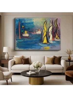 Limitless Design Raoul Dufy Yelkenliler Limanı Deniz Resmi Kanvas Tablo Sanat Tablosu Klasik Ressam Tablosu
