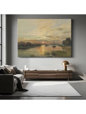 Limitless Design J.m.w. Turner Gün Batımı Nehir Manzarası Kanvas Tablo Sanat Tablosu Klasik Ressam Tablosu