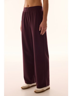 Penti Bordo Çizgili Chic Pantolon