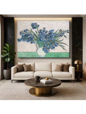 Limitless Design Vincent Van Gogh Vazoda Süsenler Çiçek Natürmortu Kanvas Tablo Klasik Ressam Tablosu