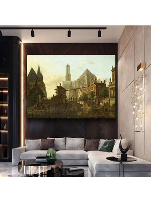 Limitless Design Jan Van Der Heyden Orta Çağ Kent Manzarası Kanvas Tablo Sanat Tablosu Klasik Ressam Tablosu