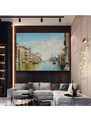 Limitless Design Federico Del Campo Venedik Büyük Kanal Manzarası Kanvas Tablo Sanat Tablosu Klasik Ressam Tablosu