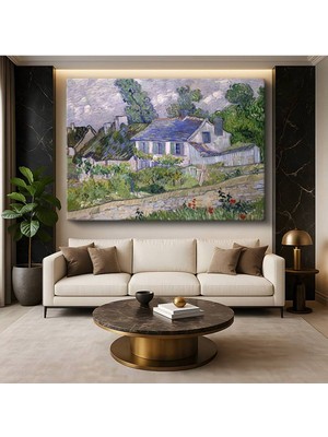 Limitless Design Vincent Van Gogh Auvers Köy Evi Kırsal Mimari Kanvas Tablo Sanat Tablosu Klasik Ressam Tablosu