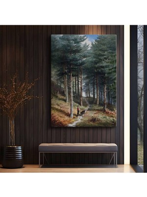 Limitless Design Ivan Shishkin Çam Ormanı Yürüyüş Yolu Kanvas Tablo Sanat Tablosu Klasik Ressam Tablosu