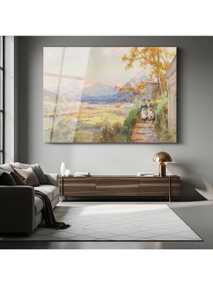 Limitless Design Edward Theodore Compton Alp Dağları Peyzaj Manzarası Cam Tablo Dijital Baskı Duvar Tablosu