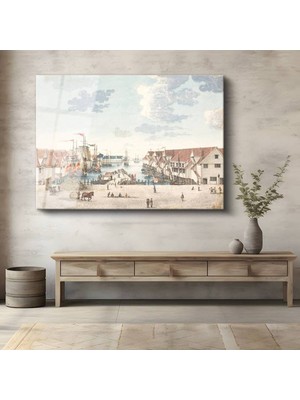 Limitless Design Christoffer Wilhelm Eckersberg Liman Deniz Manzarası Cam Tablo Dijital Baskı Duvar Tablosu