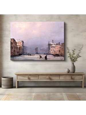 Limitless Design Francesco Guardi Venedik Grand Canal Kış Manzarası Kanvas Tablo Klasik Ressam Tablosu
