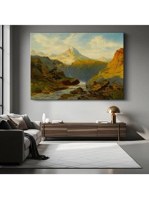 Limitless Design Albert Bierstadt Dağ Vadisi Peyzaj Manzarası Kanvas Tablo Sanat Tablosu Klasik Ressam Tablosu