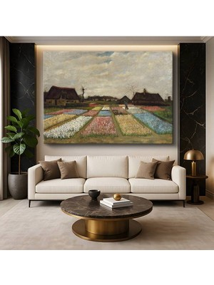 Limitless Design Vincent Van Gogh Lale Tarlaları Çiçek Tarlası Resmi Kanvas Tablo Klasik Ressam Tablosu