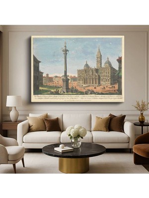 Limitless Design Giovanni Paolo Panini Roma Santa Maria Maggiore Meydanı Kanvas Tablo Klasik Ressam Tablosu