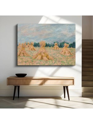 Limitless Design Claude Monet Saman Balyaları Kırsal Manzara Kanvas Tablo Sanat Tablosu Klasik Ressam Tablosu