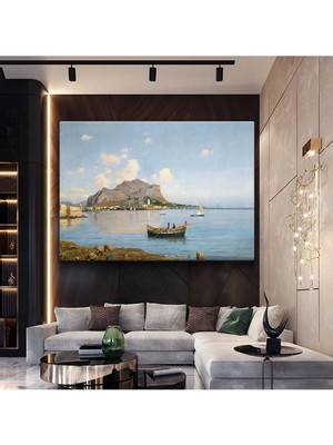 Limitless Design Alessandro Magnasco Palermo Körfezi Deniz Manzarası Kanvas Tablo Klasik Ressam Tablosu
