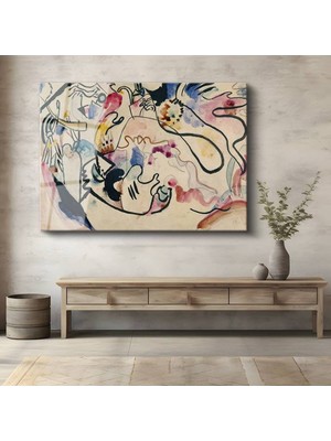 Limitless Design Wassily Kandinsky Kompozisyon Vııı Soyut Hd Baskı Duvar Cam Tablo Hd Baskı Tablo