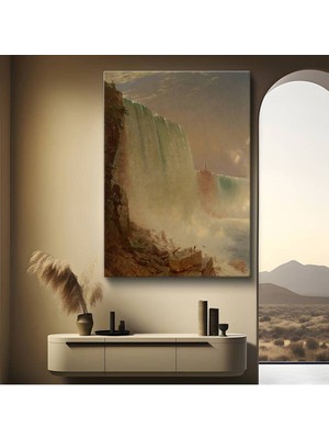 Limitless Design Frederic Edwin Church Niagara Şelalesi Doğa Harikası Kanvas Tablo Klasik Ressam Tablosu