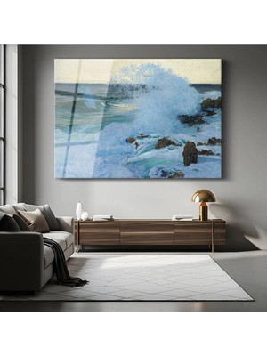 Limitless Design Frederick Judd Waugh Dalgaların Dansı Deniz Resmi Cam Tablo Dijital Baskı Duvar Tablosu Dekor Tablo