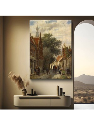 Limitless Design Cornelis Springer Hollanda Tarihi Sokağı Kanvas Tablo Sanat Tablosu Klasik Ressam Tablosu