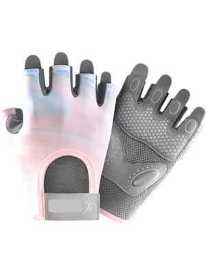 SkyWheel Terletmeyen Yarım Parmak Fitness Yoga Pilates Avuç İçi Kaymaz Silikon Spor Eldiven