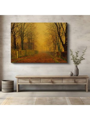 Limitless Design John Atkinson Grimshaw Sonbahar Yolu Renk Manzarası Kanvas Tablo Klasik Ressam Tablosu