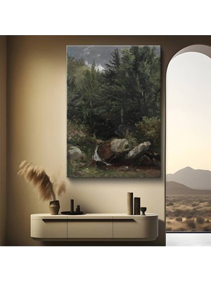 Limitless Design Asher Brown Durand Orman Şelalesi Doğa Manzarası Kanvas Tablo Sanat Tablosu Klasik Ressam Tablosu
