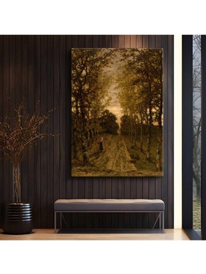 Limitless Design Jean-Baptiste-Camille Corot Ağaçlı Kırsal Yol Kanvas Tablo Sanat Tablosu Klasik Ressam Tablosu