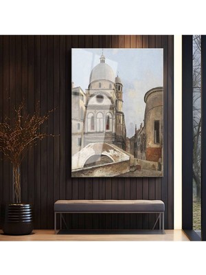 Limitless Design Canaletto Venedik Tarihi Kilisesi Cam Tablo Dijital Baskı Duvar Tablosu Dekor Tablo