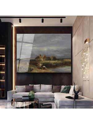 Limitless Design David Cox Kır Evi Peyzaj Resmi Cam Tablo Dijital Baskı Duvar Tablosu Dekor Tablo