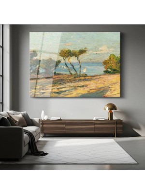 Limitless Design Claude Monet Akdeniz Kıyısı Deniz Manzarası Cam Tablo Dijital Baskı Duvar Tablosu Dekor Tablo