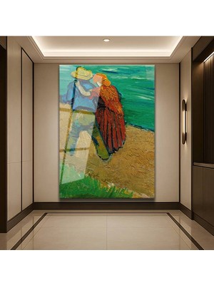Limitless Design Vincent Van Gogh Arles'de Aşıklar Romantik Sahne Cam Tablo Dijital Baskı Duvar Tablosu Dekor Tablo