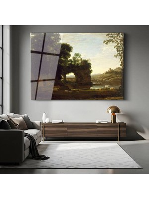 Limitless Design Claude Lorrain Pastoral Kırsal Manzara Cam Tablo Dijital Baskı Duvar Tablosu Dekor Tablo